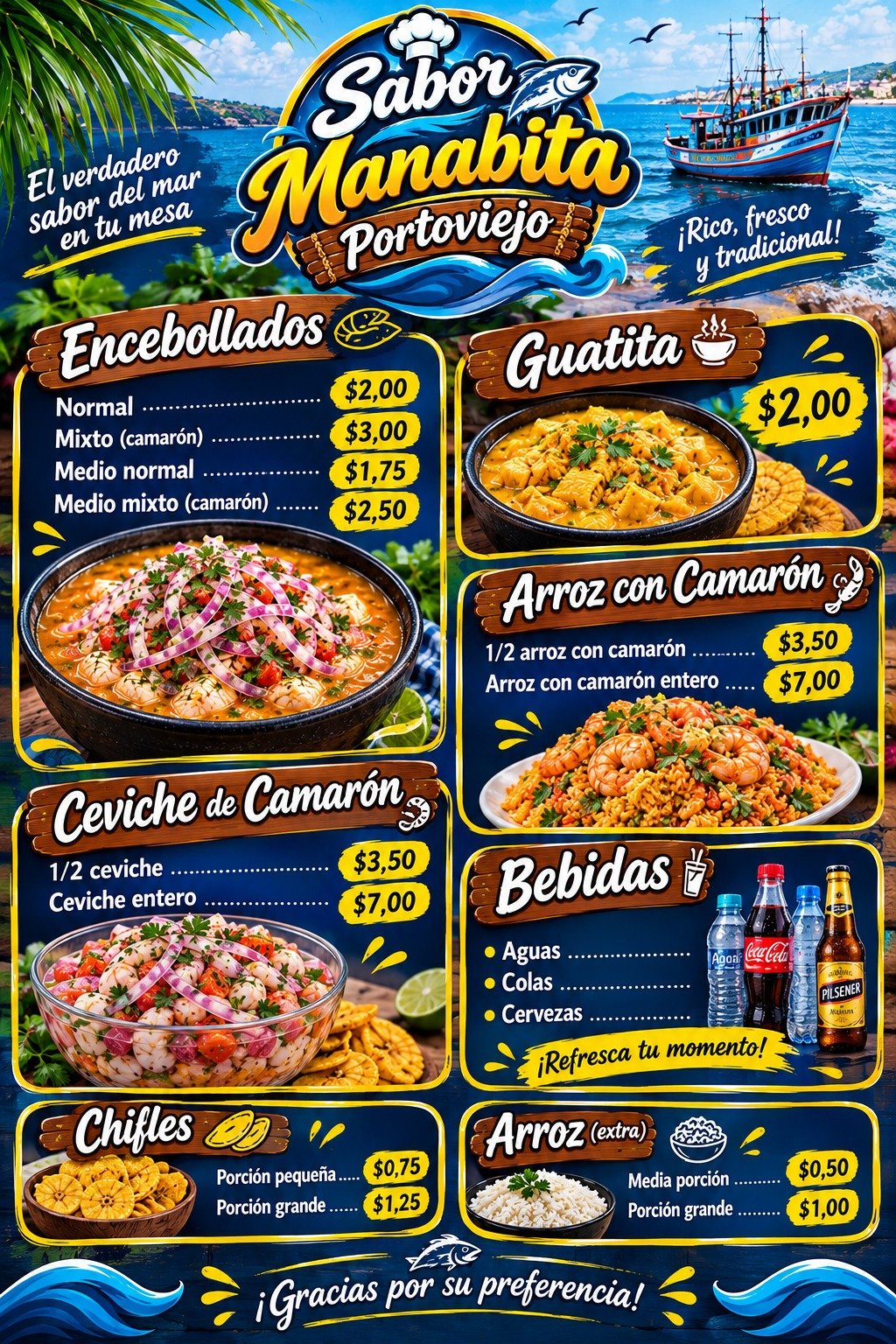 Cevichería "Sabor Manabita Portoviejo" en Píllaro (Matriz), Píllaro (1)